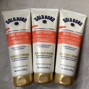 Gold Bond Body Bright Daily Body & Face Lotion bundle New, never used